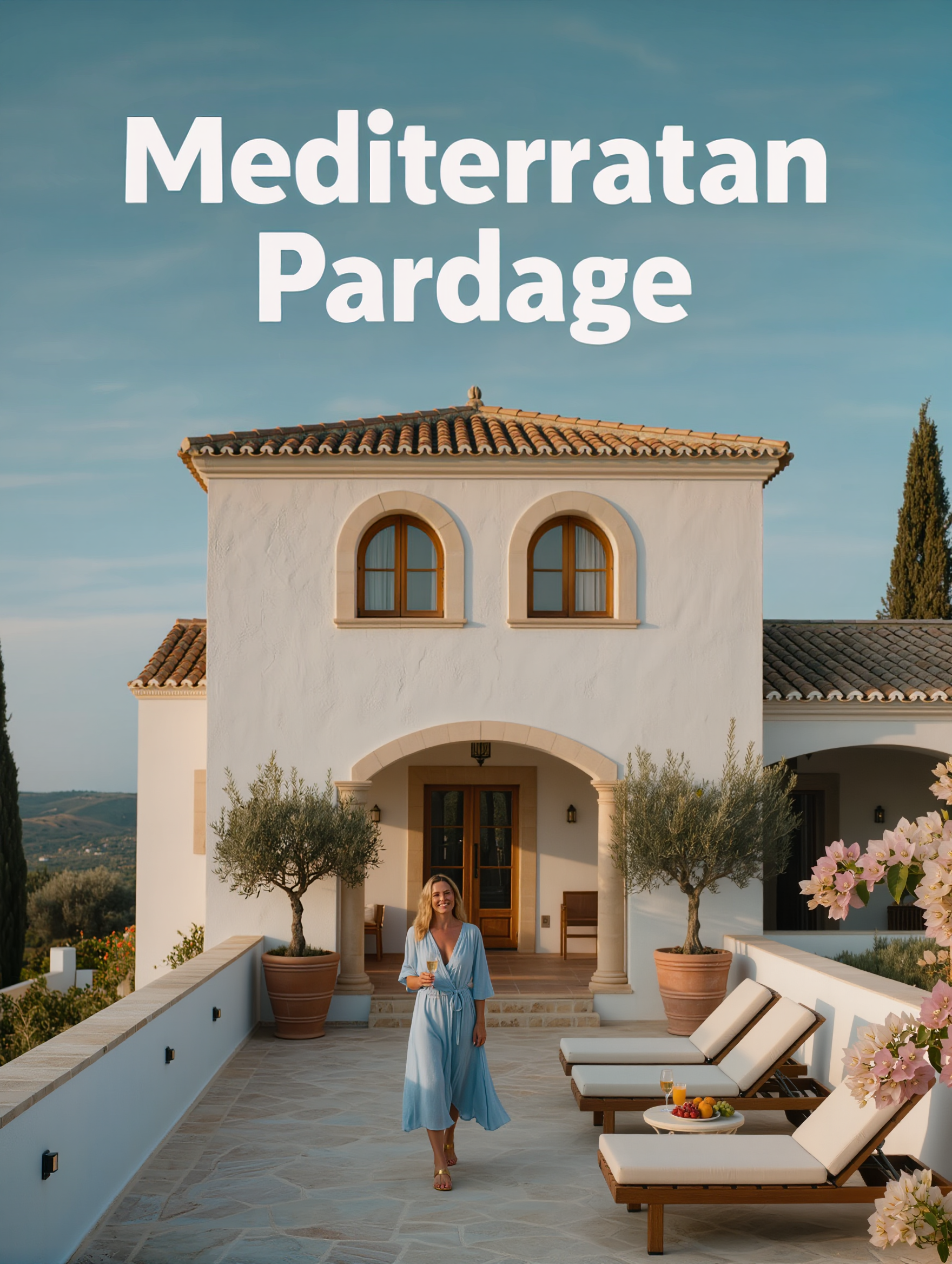 Mediterranean hotel cinematic social media reel mockup